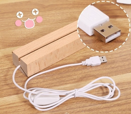 comprar OEM Iluminação DIY Acrílica clara Iluminação Stand Desk Blank Quente LED Com Carregamento USB online manufacture