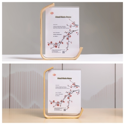 comprar Moda Plástico de dois lados L forma Acrílico quadro fotográfico com base de madeira online manufacture
