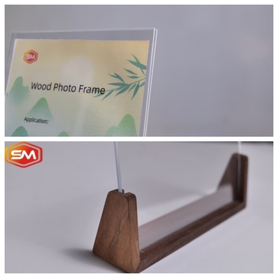 comprar Quadro de exibição de fotos acrílico transparente com base de madeira personalizada online manufacture