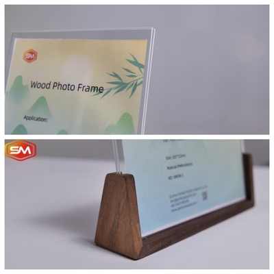 comprar Alta transmissão de luz Acrílico Foto Stand com base de madeira Eco-friendly Opção alternativa online manufacture