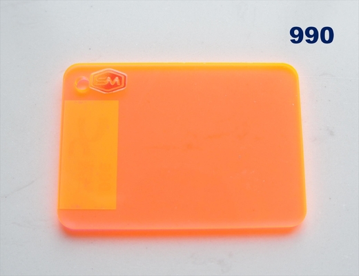 Amarelo Verde Laranja Fluorescente PMMA Plxiglás Folha Acrílica Personalizada Alto Brilhante