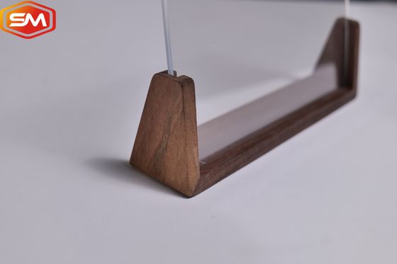 Quadro fotográfico acrílico em forma de U com base de madeira Walnut Beech