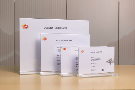Porta-sinal de mesa acrílica de formato T Cartão de escritório acrílico de dois lados