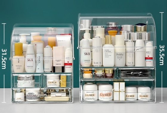 Tendência Maquiagem transparente acrílica Caixa cosmética batom Jelwery Caixa de exibição de armazenamento