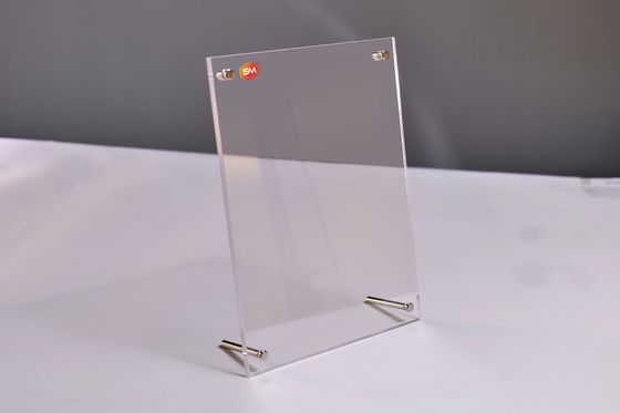 Cadro de certificado acrílico transparente Portador de imagem clara Foto de exibição Sinais de mesa com suporte