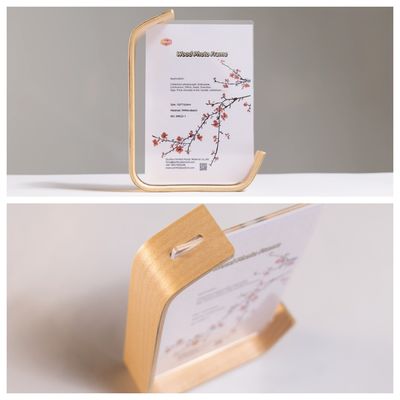 Novo Produto Quadro Fotográfico Acrílico em Forma de L Com Cartão Publicitário de Base de Madeira