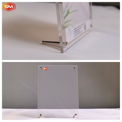 A5 A6 Acrílico Quadro Fotográfico Plexiglass Artwork Pôster Display Metal parafuso Cristal