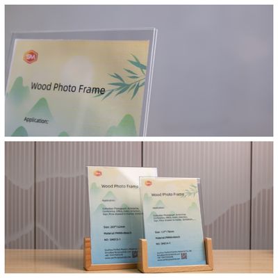 Quadro fotográfico acrílico com base de madeira para tela de mesa