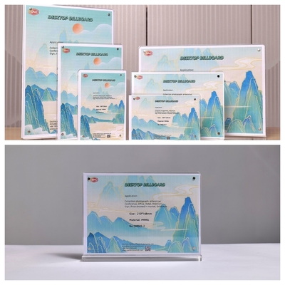 Plastico 8.5x11 5x7 T Forma Magnético Acrílico Sign Holder para Tabletop