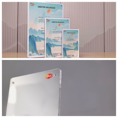 Display prático de suportes de sinalização acrílica em forma de T