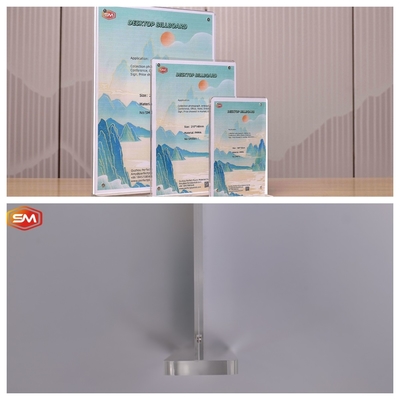 T Forma de portador de cartão acrílico 8.5 * 11 Display Stand lado duplo