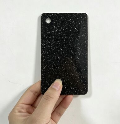 Black Glitter Marble Shining 1220x2440mm Painel de folha de acrílico