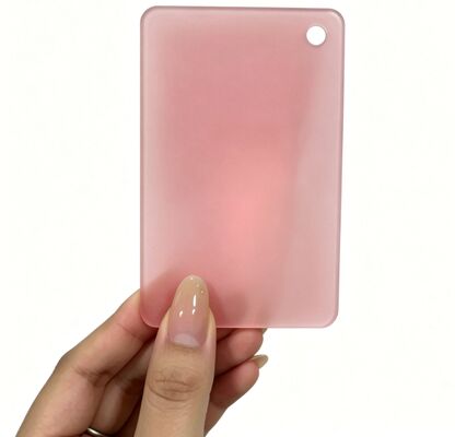Folha de acrílico congelado translúcido rosa de 3 mm